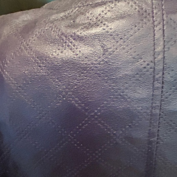 Ellen Tracy jacket zip front. Purple size medium. faux leather - Picture 7 of 11